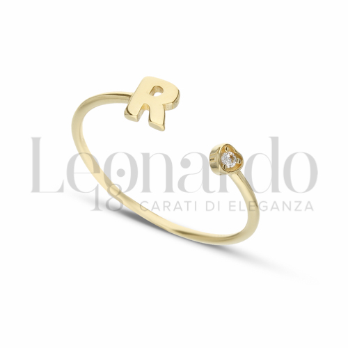 Regolabile con Zircone bianco in Oro Giallo da 1,1gr.