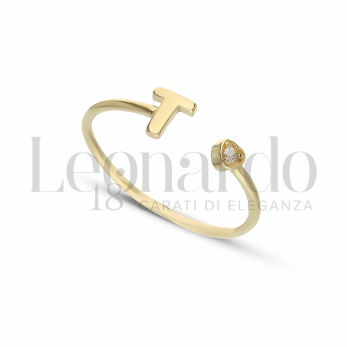 Regolabile con Zircone bianco in Oro Giallo da 1,1gr.