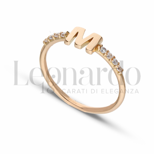 13 con Zircone bianco in Oro Rosa da 1,7gr.