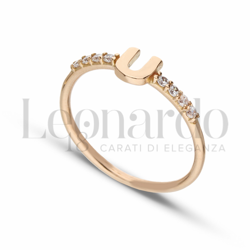 13 con Zircone bianco in Oro Rosa da 1,6gr.