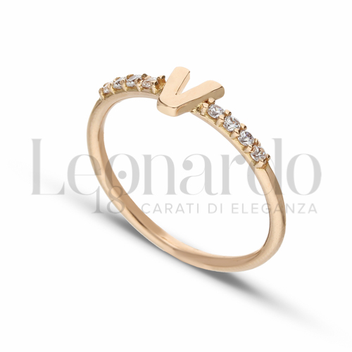 13 con Zircone bianco in Oro Rosa da 1,6gr.