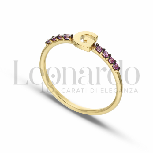 13 con Zircone Viola in Oro Giallo da 1,6gr.