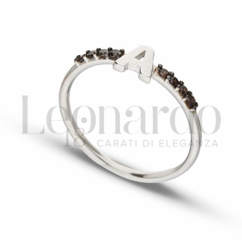 13 con Zirconi Brown in Oro Bianco da 1,5gr.