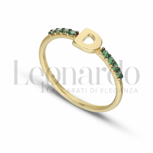 13 con Zircone verde in Oro Giallo da 1,7gr.
