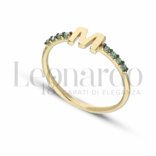 13 con Zircone verde in Oro Giallo da 1,8gr.