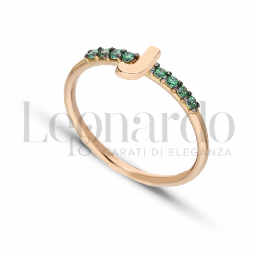13 con Zircone verde in Oro Rosa da 1,6gr.