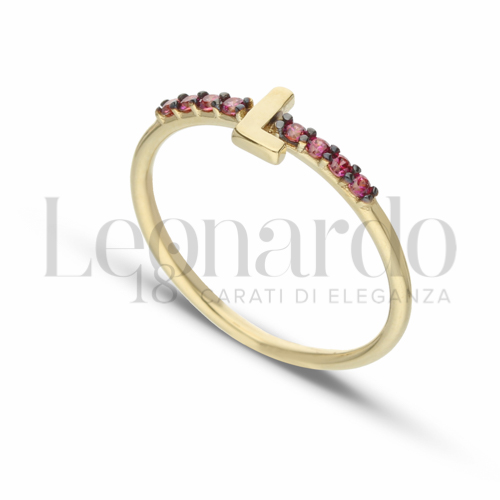 13 con Zircone rosso in Oro Giallo da 1,6gr.