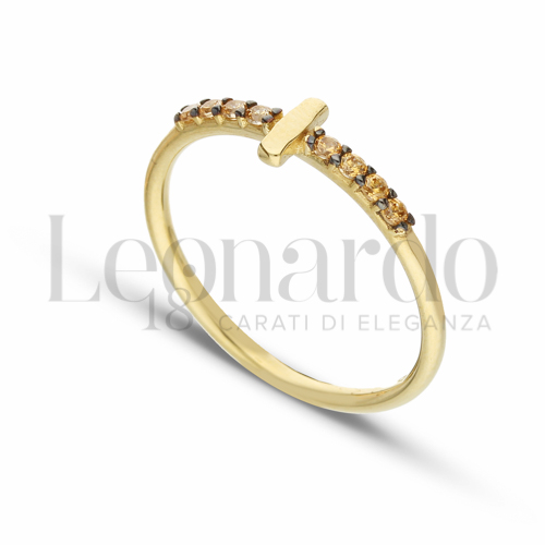 13 con Zirconi Citrino in Oro Giallo da 1,6gr.