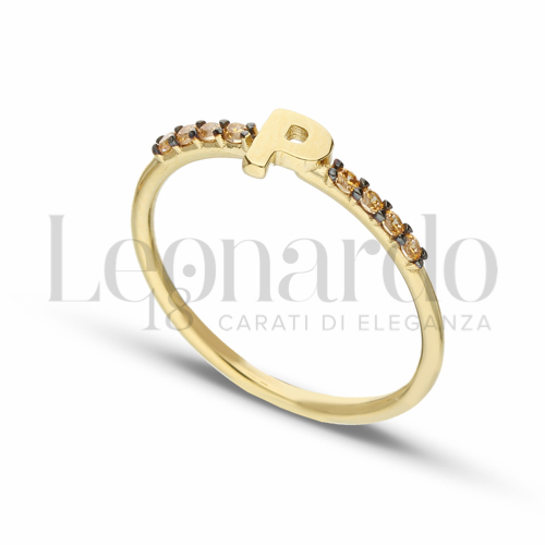 13 con Zirconi Citrino in Oro Giallo da 1,7gr.