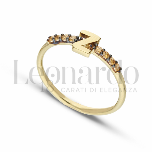 13 con Zirconi Citrino in Oro Giallo da 1,8gr.
