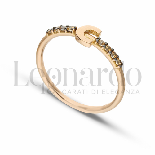 13 con Zirconi Citrino in Oro Rosa da 1,8gr.