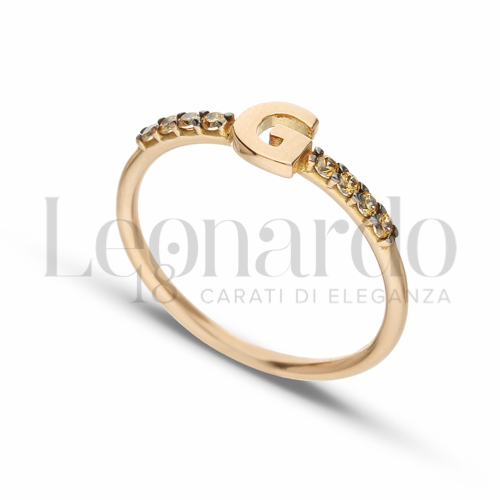 13 con Zirconi Citrino in Oro Rosa da 1,6gr.