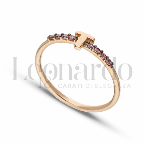 Hot Luxury 585 Anello Donna In Oro Rosa Con Zircone Naturale, Fiore Cavo Etnico, Fedina Nuziale Trendy Vintage