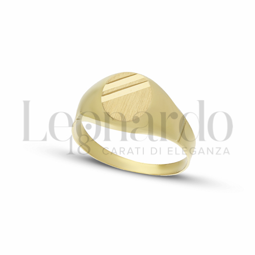 Anelli Anello Da Mignolo in Oro 18 Carati Forma: Ovale Misura o modello: Scatolato con 2 strisce diamantate Misura: N&deg; 13 2,4g