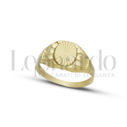 Anelli Anello da Mignolo in Oro 18 Carati Forma: Ovale Misura o modello: Stampato e diamantato Misura: N&deg; 21 1,4g