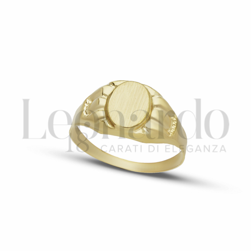 Anelli Anello da Mignolo in Oro 18 Carati Forma: Ovale Misura o modello: Stampato e satinato Misura: N&deg; 21 1,4g