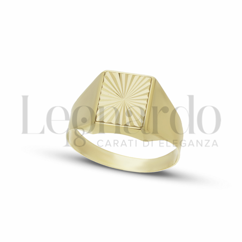 Anelli Anello da Mignolo in Oro 18 Carati Forma: Rettangolo Misura o modello: Stampato e diamantato Misura: N&deg; 13 1,5g