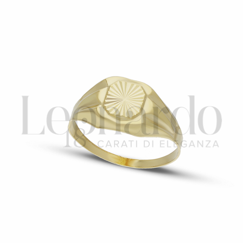 Anelli Anello da Mignolo in Oro 18 Carati Forma: Esagono Misura o modello: Stampato e diamantato Misura: N&deg; 09 1,4g