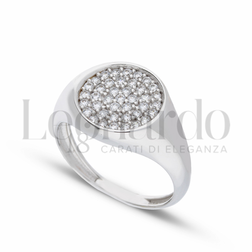 1° Misura con Zircone bianco in Oro Bianco da 3,3gr.
