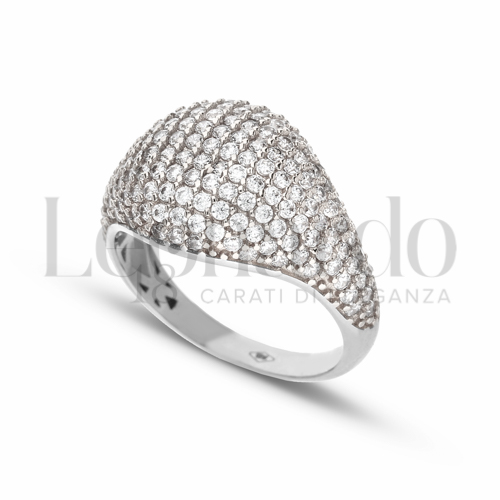 1° Misura con Zircone bianco in Oro Bianco da 4gr.