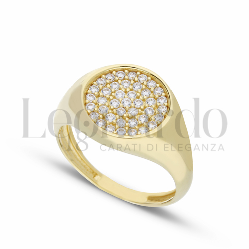 1° Misura con Zircone bianco in Oro Giallo da 3,6gr.