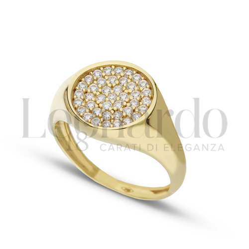1° Misura con Zircone bianco in Oro Giallo da 3,8gr.