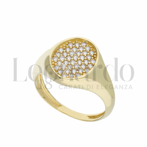 1° Misura con Zircone bianco in Oro Giallo da 3,3gr.