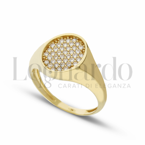 1° Misura con Zircone bianco in Oro Giallo da 3,5gr.