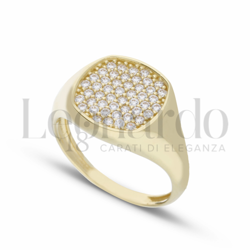 1° Misura con Zircone bianco in Oro Giallo da 3,8gr.