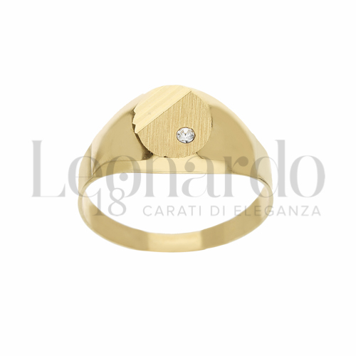 Scatolato Con 3 Strisce diamantate con Zircone bianco in Oro Giallo da 2,5gr.