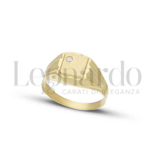 Anelli Anello da mignolo in Oro 18 Carati Forma: Quadrato Misura o modello: Scatolato e satinato Misura: N&deg; 19 2,6g