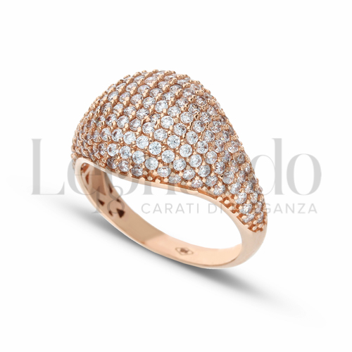 1° Misura con Zircone bianco in Oro Rosa da 3,9gr.