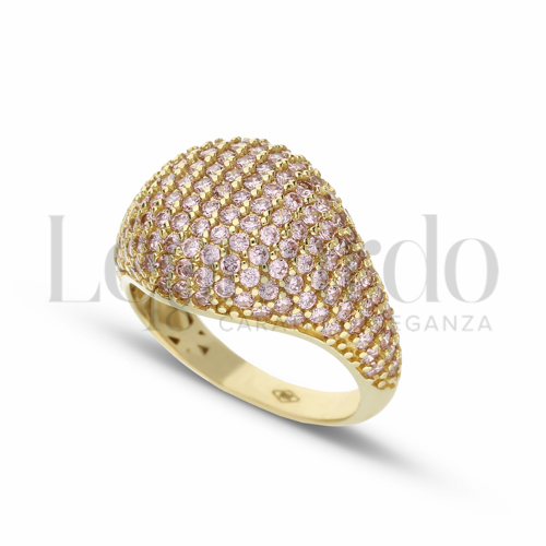 1° Misura con Zircone rosa Light in Oro Giallo da 3,9gr.