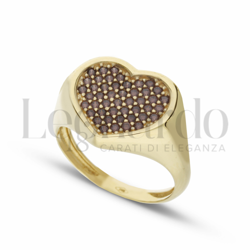 1&deg; Misura con Zirconi Brown in Oro Giallo da 4,2gr.