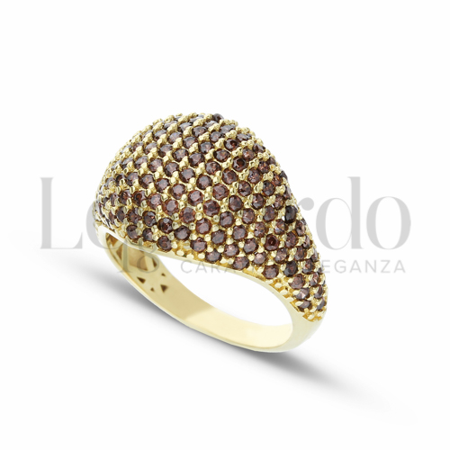 1° Misura con Zirconi Brown in Oro Giallo da 4gr.
