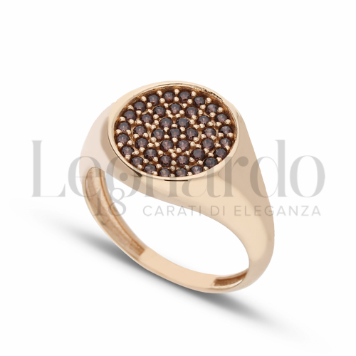1° Misura con Zirconi Brown in Oro Rosa da 3,4gr.