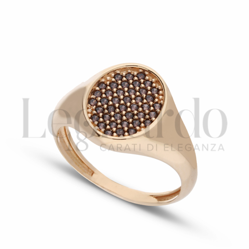 1° Misura con Zirconi Brown in Oro Rosa da 3,4gr.
