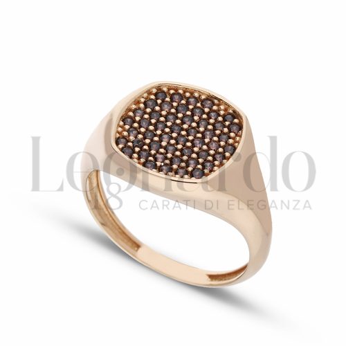 1° Misura con Zirconi Brown in Oro Rosa da 3,5gr.