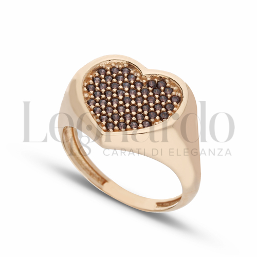 1° Misura con Zirconi Brown in Oro Rosa da 3,5gr.