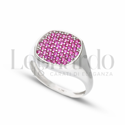 1° Misura con Zircone rosso in Oro Bianco da 3,1gr.