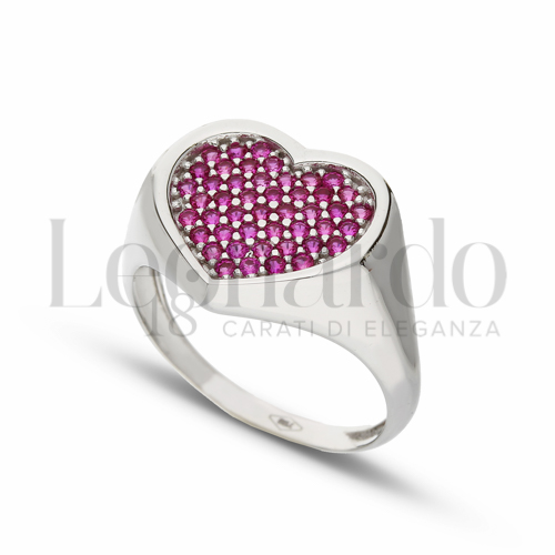 1° Misura con Zircone rosso in Oro Bianco da 3,3gr.