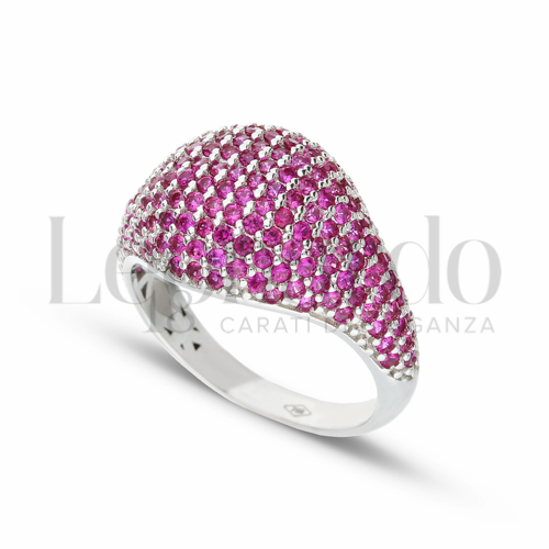 1° Misura con Zircone rosso in Oro Bianco da 3,9gr.