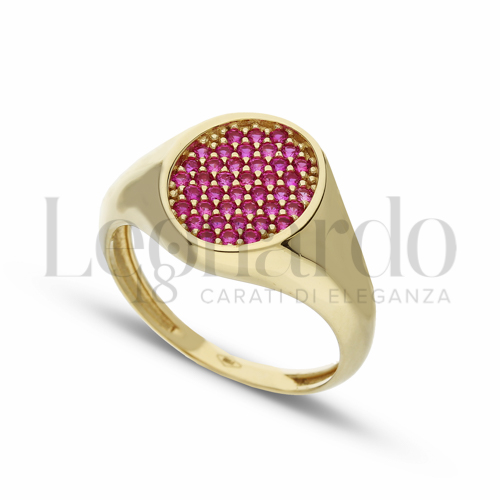1° Misura con Zircone rosso in Oro Giallo da 3,6gr.