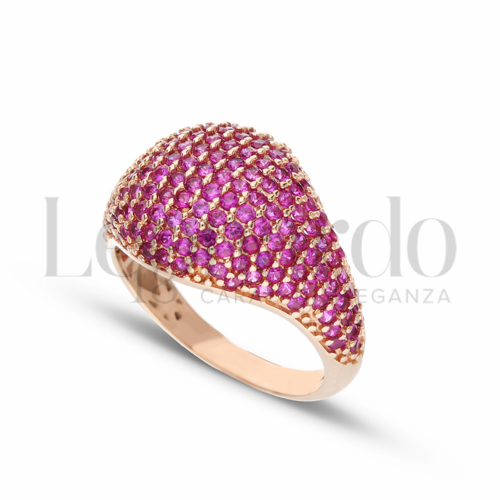 1° Misura con Zircone rosso in Oro Rosa da 3,7gr.
