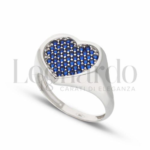 1° Misura con Zircone Blu in Oro Bianco da 3,3gr.