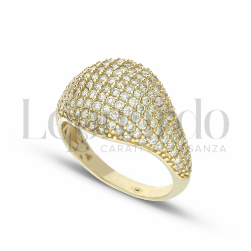 1° Misura con Zircone Giallo Fancy in Oro Giallo da 4gr.