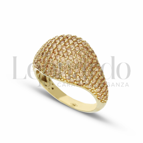 1° Misura con Zirconi Citrino in Oro Giallo da 4gr.