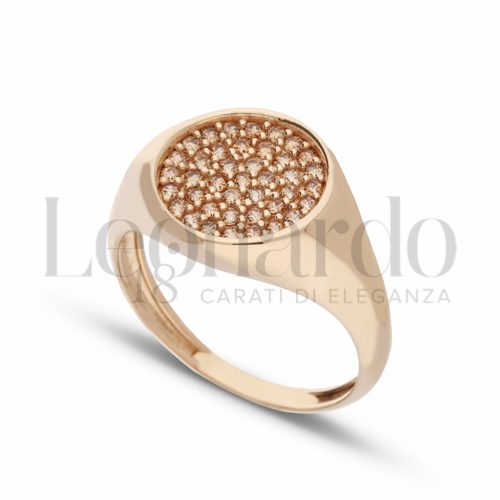 1° Misura con Zirconi Citrino in Oro Rosa da 3,4gr.