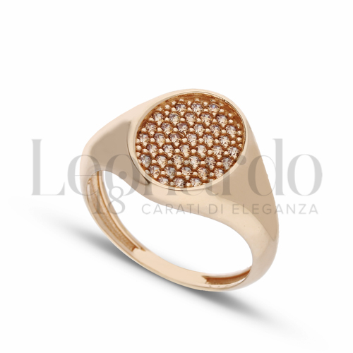 1° Misura con Zirconi Citrino in Oro Rosa da 3,3gr.