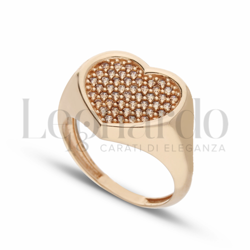 1° Misura con Zirconi Citrino in Oro Rosa da 3,5gr.